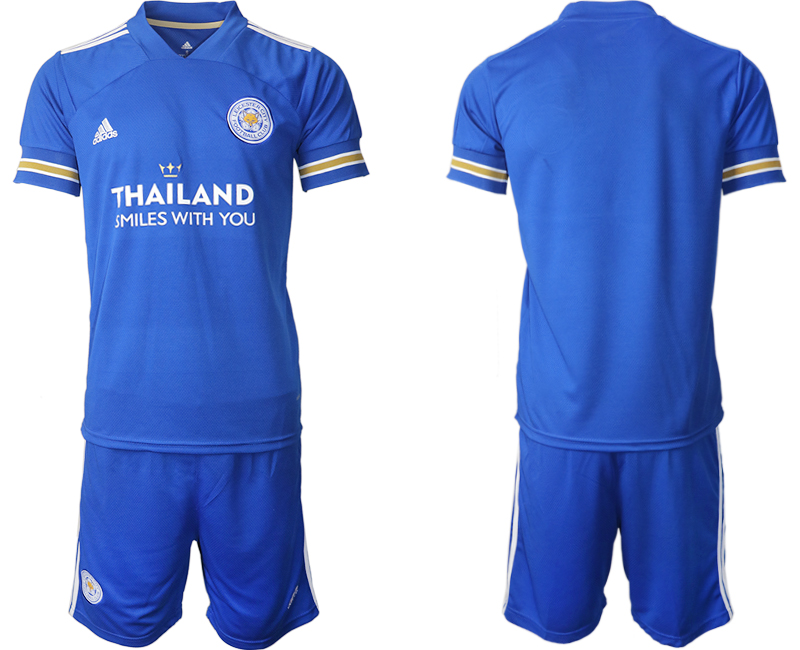 Men 2020-2021 club Leicester City home blank blue Soccer Jerseys